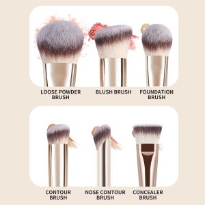 MAANGE Custom OEM&ODM 5PCS Facial Brush Concealer Eye Shadow Foundation   Makeup Box Professional Makeup Brush Set - 图片 8
