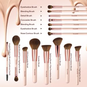 MAANGE 15PCS Makeup Brushes Foundation Eyeshadow Private Label & Customizable Makeup Tools Professional Makeup Brush Set - 图片 9