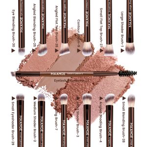MAANGE Wholesale High Quality Natural 13pcs Eyes Makeup Brush Set Soft Hair Custom Makeup Tool Eye Makeup Brush Set - 图片 2