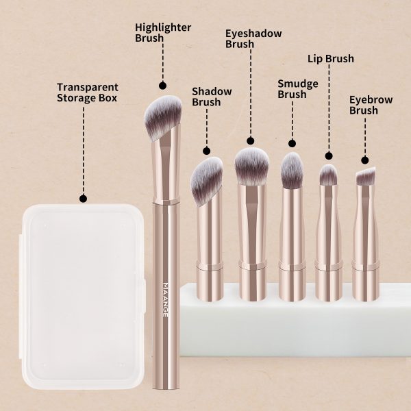 MAANGE Wholesale New Arrival 6-in-1 Makeup Brush Foundation Concealer Eyeshadow Brush Customizable Professional Makeup Brush