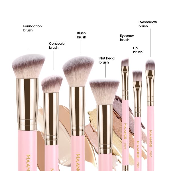 MAANGE Custom Logo OEM&ODM Luxury 7pcs Double-ended Makeup Brushes Set Private Label Facial Makeup Brush Set