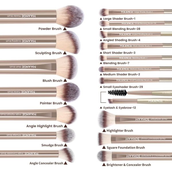 MAANGE Wholesale Custom OEM&ODM 18pcs Makeup Brush Set Makeup Bag Foundation Powder EyeShadow Makeup Brushes