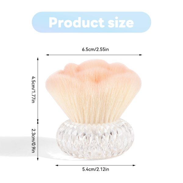 MAANGE New Arrival Wholesale Flower-shaped Crystal Nail Dust Brush Is Used for Dust Removal Cleaning Nail Brush