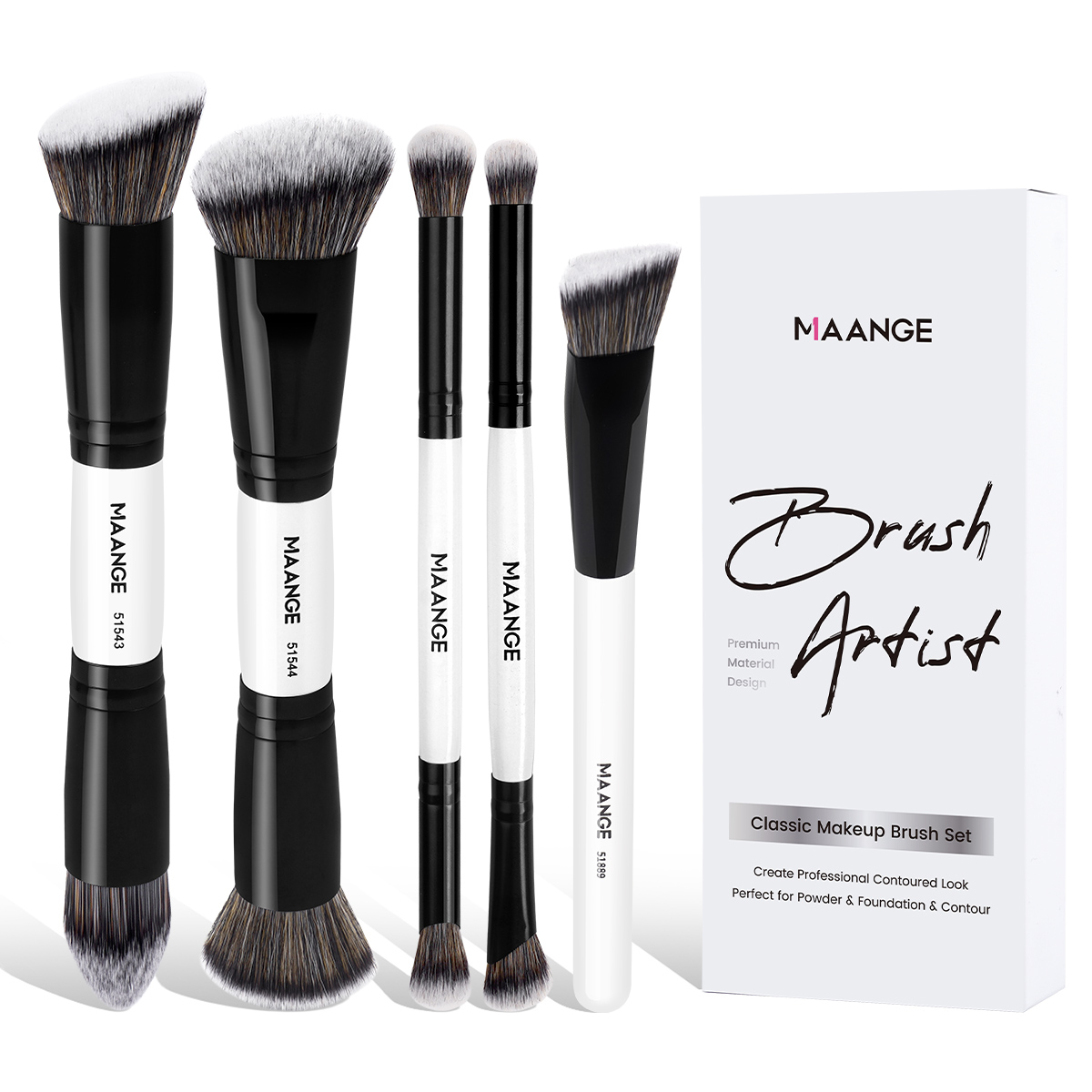 MAANGE Professional 5PCS Makeup Brush Set Foundation Eyes Makeup Brushes Makeup Brush Kit - 图片 1
