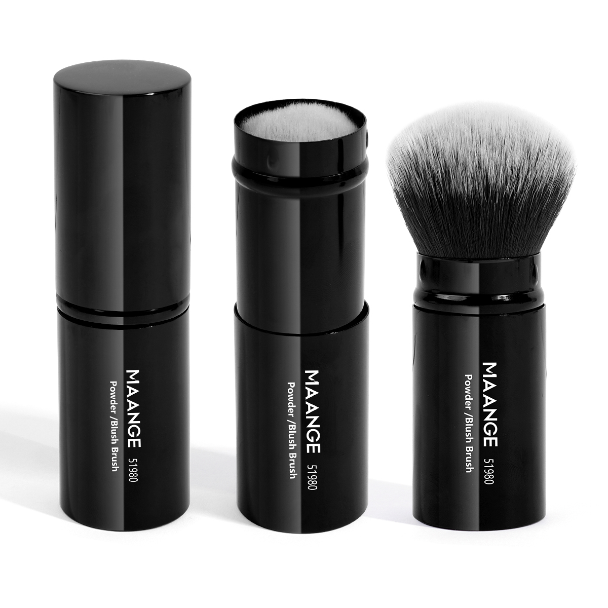 MAANGE Single Foundation Brush Single Pack Makeup Brush Round-head Telescopic Brush Foundation Loose Powder Makeup Brush - 图片 1