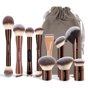 MAANGE Custom OEM&ODM 10PCS Professional Makeup Brushes Private Label Foundation Eyeshadow Brush Facial Makeup Brushes Set