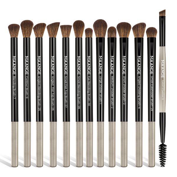 MAANGE Wholesale Natural 13pcs Makeup Brush Set Soft High Quality Hair Blush Powder Brush Concealer Makeup Tool Makeup Brush Set