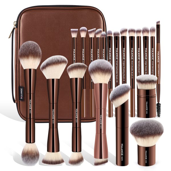 MAANGE Wholesale Custom Logo 20pcs Makeup Brush Makeup Bag Foundation Loose Powder Eyeshadow Professional Makeup Brush Kit