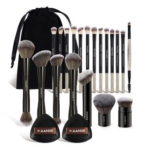 MAANGE Custom OEM&ODM 20pcs Makeup Brush Private Label 2pcs Powder Puff Professional Makeup Brush Kit Face Makeup Brush Set
