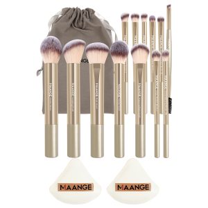 MAANGE Wholesale Custom OEM&ODM 13pcs Makeup Brush Set 2PCS Air Cushion Puff Powder Brush Concealer Facial  Makeup Brush Set