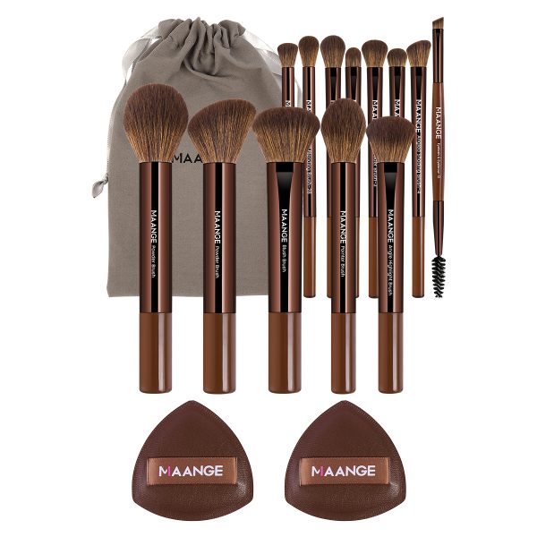 MAANGE Wholesale Custom OEM&ODM 13pcs Makeup Brush Set 2PCS Powder Puff Powder Brush Concealer Makeup Tool Makeup Brush Set