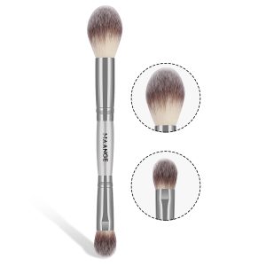 MAANGECustom Logo Aluminum Tube Synthetic Hair  Foundation Loose Powder Blush Brush Makeup Brushes