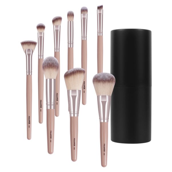 MAANGE 9pcs Vegan Nylon Hair Women Makeup Brush Set Foundation Concealer  Eyeshadow Private Label Professional Makeup Brush Set