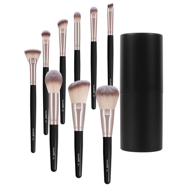 MAANGE Wholesale 9pcs Makeup Brush Private Label Makeup Brush 9pcs  Custom Soft Vegan Makeup Cosmetic Brush Sets