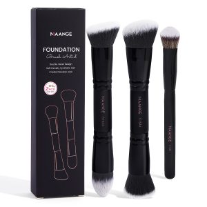 MAANGE Wholesale Custom OEM&ODM 3pcs Foundation Cosmetic Brush Professional Foundation Highlight Concealer  Makeup Brushes Set