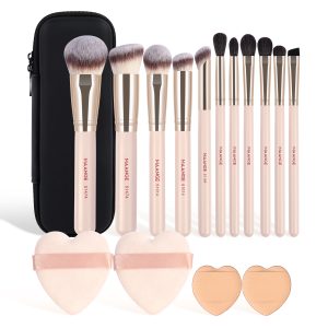 MAANGE Custom OEM&ODM 11pcs  Makeup Brush 4pcs Powder Puff Facial  Makeup Brushes  Private Label Professional Makeup Brush Kit