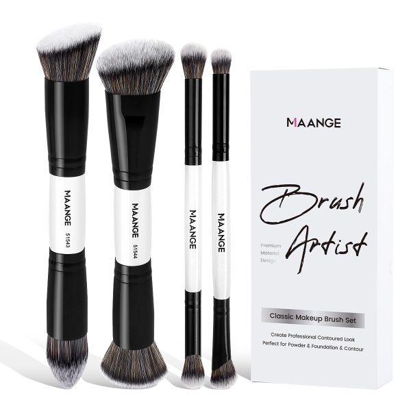 MAANGE Custom Logo OEM&ODM 4PCS Makeup Brush Set  Eye Shadow Blush Foundation  Brushes Professional Makeup Brush Kit