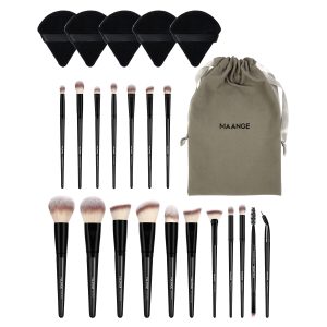 MAANGE Professional  18pcs Makeup Brush Set 5pcs Powder Puff Eyeliner Eyebrow Foundation Concealer Face Brushes Makeup Brush Set