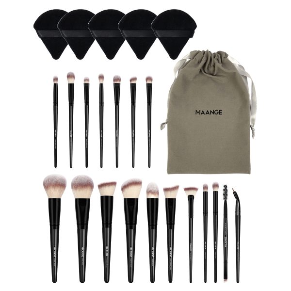 MAANGE Professional  18pcs Makeup Brush Set 5pcs Powder Puff Eyeliner Eyebrow Foundation Concealer Face Brushes Makeup Brush Set