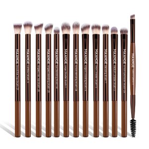 MAANGE Wholesale High Quality Natural 13pcs Eyes Makeup Brush Set Soft Hair Custom Makeup Tool Eye Makeup Brush Set
