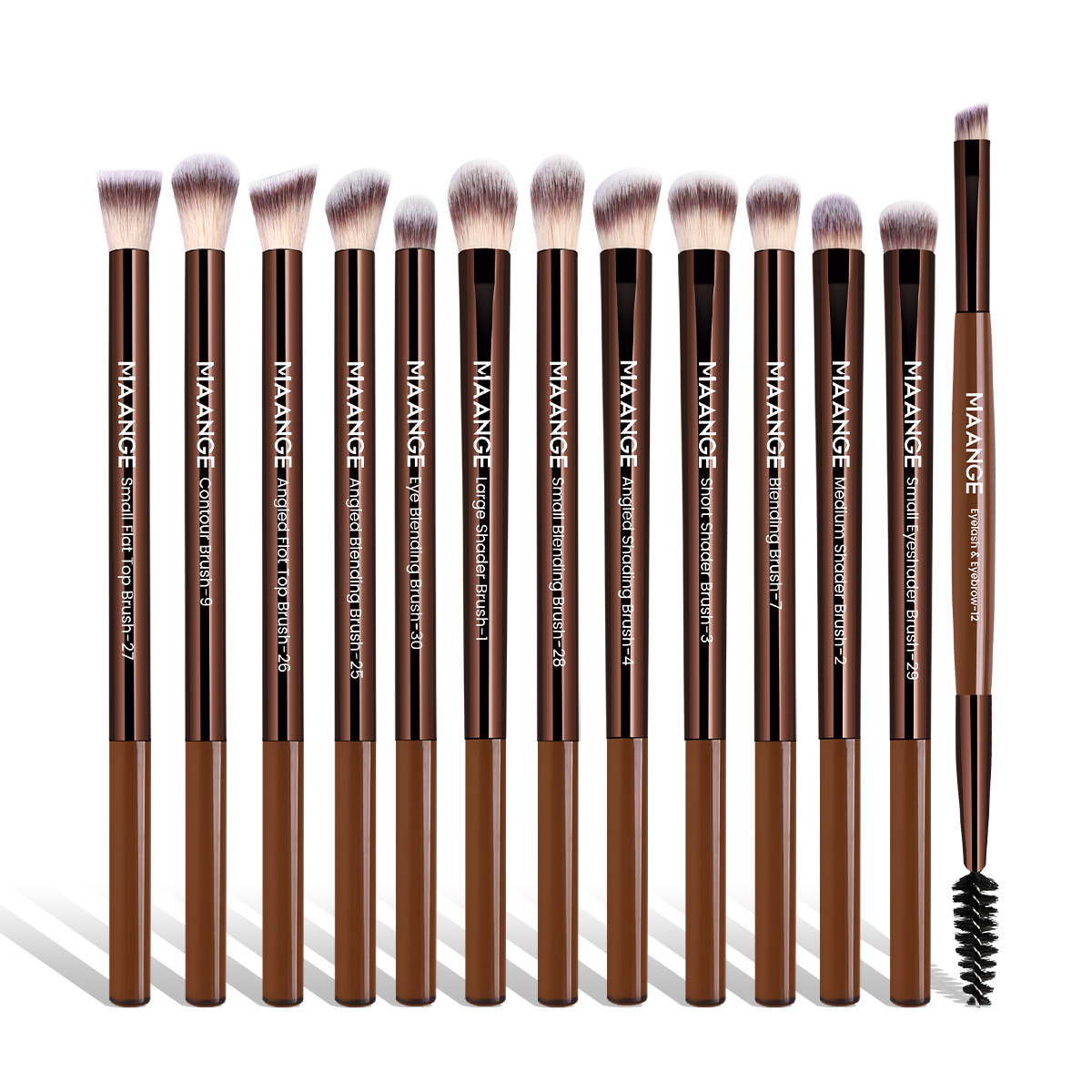 MAANGE Wholesale High Quality Natural 13pcs Eyes Makeup Brush Set Soft Hair Custom Makeup Tool Eye Makeup Brush Set - 图片 1