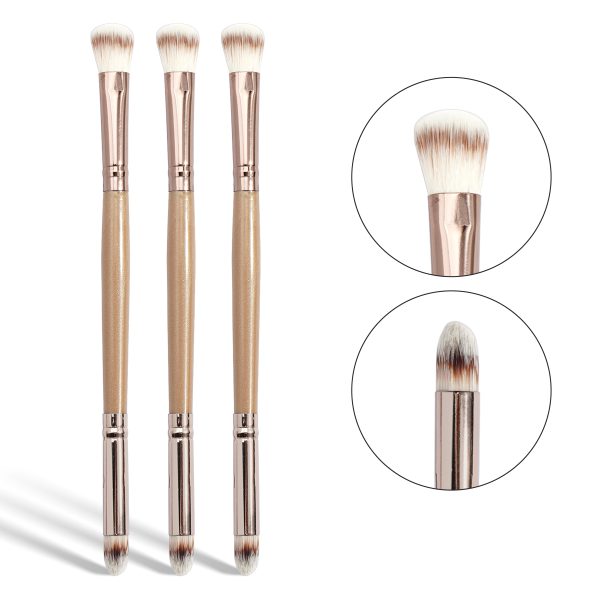 MAANGE Multi-Functional Vegan Synthetic Hair Makeup Brush Double-Ended Nose Contour  Single Blush Makeup Brush Set