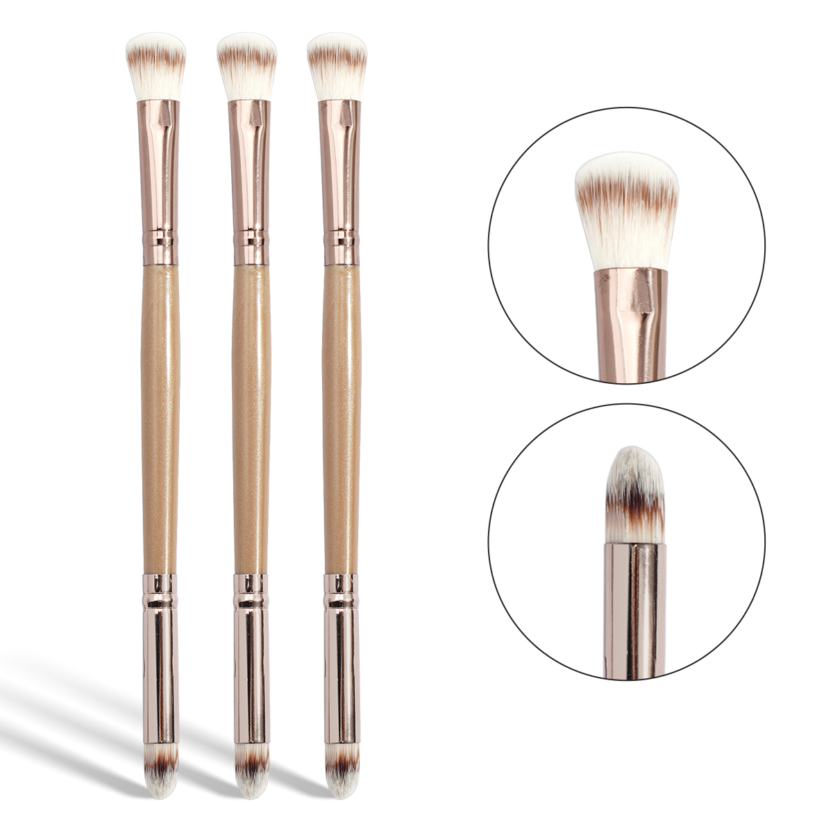 MAANGE Multi-Functional Vegan Synthetic Hair Makeup Brush Double-Ended Nose Contour  Single Blush Makeup Brush Set - 图片 3