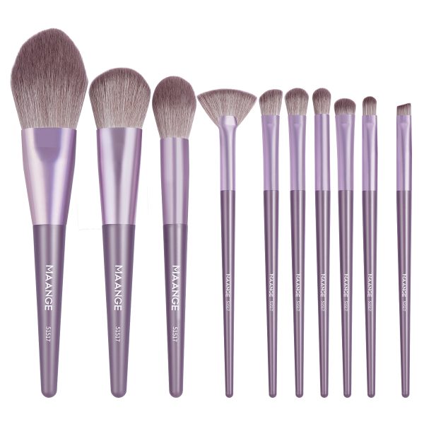 MAANGE Wholesale 10PCS Makeup Brush  Foundation Loose Powder Eyebrow Eyeblender Facial Professional Makeup Brush Set
