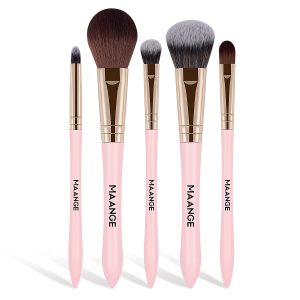 MAANGE Custom Logo OEM&ODM 5PCS Synthetic Hair  Makeup Brushes Multi-Functional Angled Wholesale Facial Makeup Brush Set