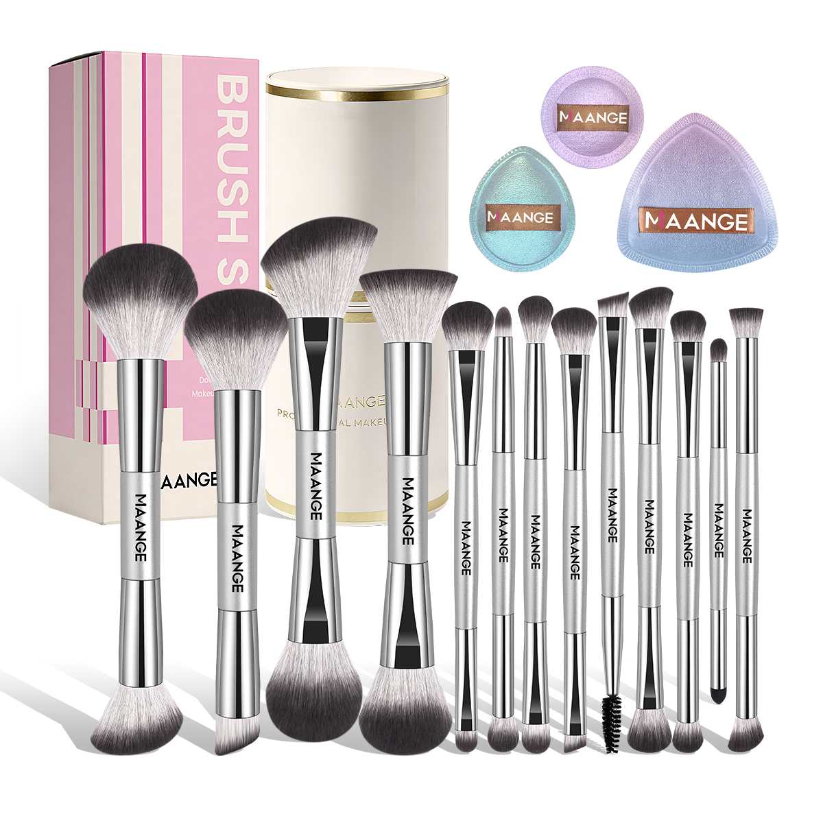 MAANGE Wholesale Custom OEM&ODM 13pcs Makeup Brush Set 3PCS Air Cushion Puff Powder Brush Concealer Makeup Tool Makeup Brush Kit - 图片 1
