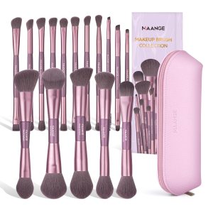 MAANGE New Arrival Luxury 16pcs Double-ended Brush Eye Shadow Loose Powder Foundation Liquid Professional Makeup Brush Set