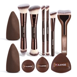 MAANGE Custom OEM&ODM 6PCS Makeup Brush Synthetic Hair 5pcs Powder Puff Customizable Facial Professional Makeup Brush Set