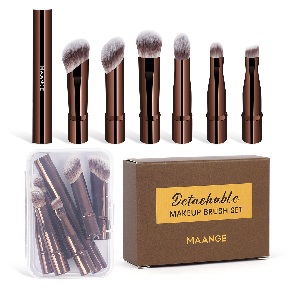 MAANGE Wholesale New Arrival 6-in-1 Makeup Brush Foundation Concealer Eyeshadow Brush Customizable Professional Makeup Brush - 图片 1