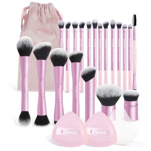 MAANGE Wholesale 20pcs Makeup Brush Private Label 2pcs Powder Puff Professional Makeup Brush Kit Luxury Face Makeup Brush Set