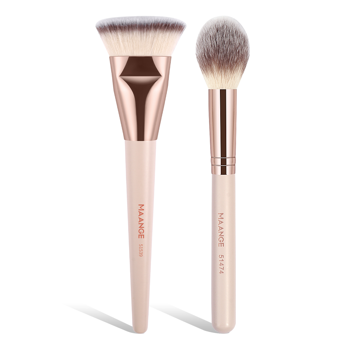 MAANGE New Arrival Wholesale 2pcs Makeup Brush Set Customized logo OEM&ODM Foundation Loose Powder Blush Facial Makeup Brush Kit - 图片 1
