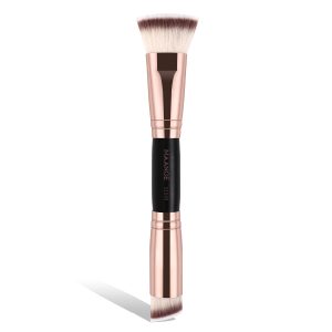 MAANGE Custom Logo Aluminum Tube Angled Top Double Ended High Quality Single Makeup Foundation Brush Professional Makeup Brushes