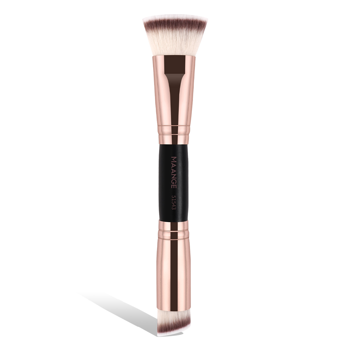 MAANGE Custom Logo Aluminum Tube Angled Top Double Ended High Quality Single Makeup Foundation Brush Professional Makeup Brushes - 图片 1