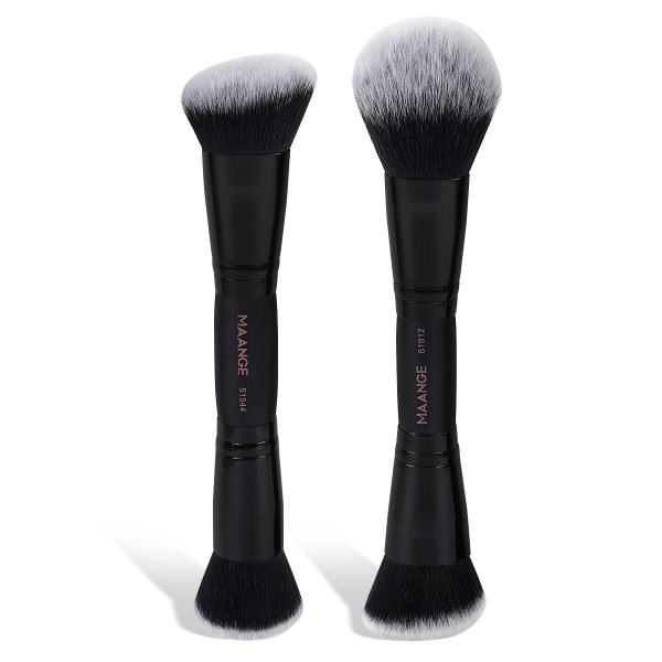 MAANGE Wholesale 2PCS Makeup Brush Custom Logo Foundation Loose Powder Blush Contouring  Professional Makeup Brush Set