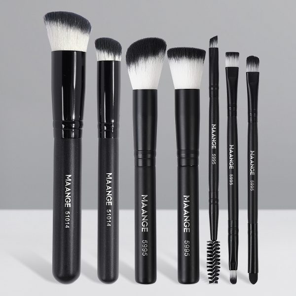 MAANGE Custom Logo OEM&ODM Luxury 7pcs Double-ended Makeup Brushes Set Private Label Facial Makeup Brush Set