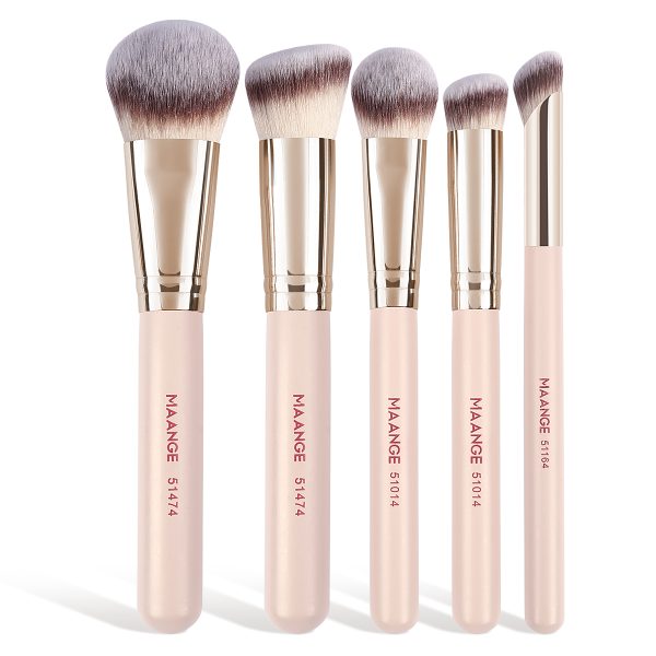MAANGE 5PCS Wholesale Price High-quality Cosmetic Brush champagne Concealer Eye Shadow Facial Professional Makeup Brush Set