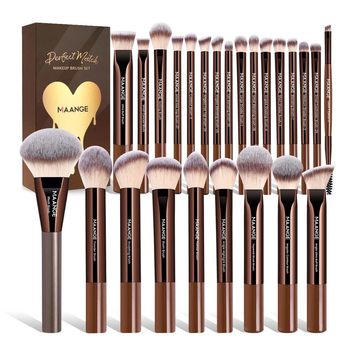 MAANGE 25 Pcs Professional Makeup Brush Set Wholesale Custom OEM&ODM Face Professional  Makeup Brush Kit - 图片 1