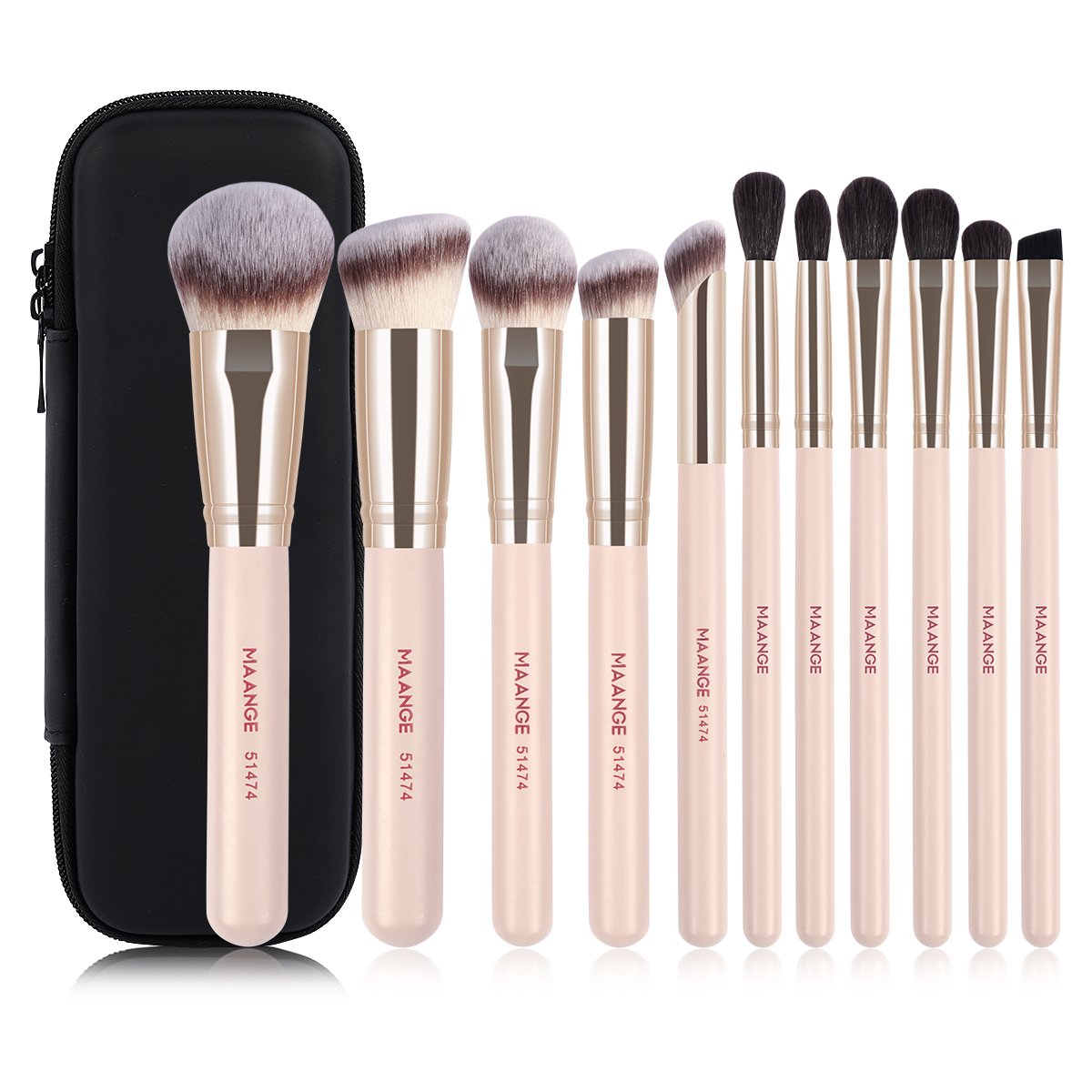 MAANGE 11PCS Double Ended Makeup Brushes 11PCS Powder Puffs Multi-Functional Customizable OEM & ODM Facial Makeup Brush Set - 图片 1