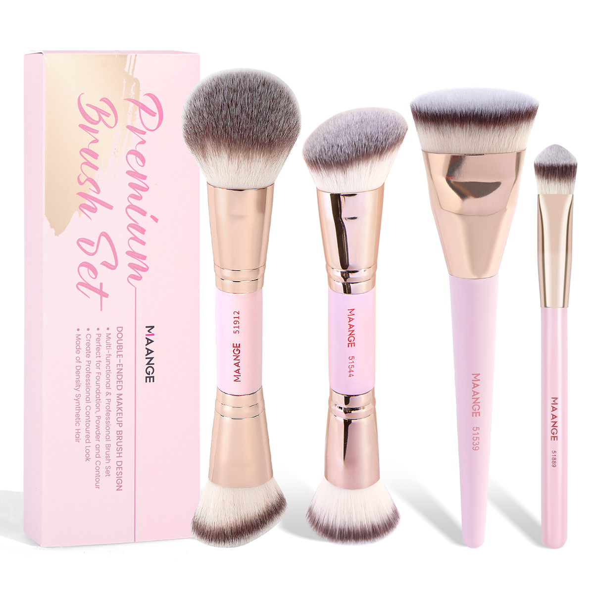 MAANGE Wholesale 4pcs Makeup Brush Private Label Concealer Brushes Makeup  Loose Powder Foundation Professional Makeup Brush Set - 图片 1