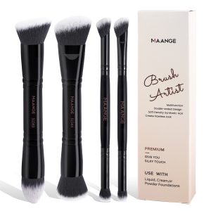MAANGE Custom OEM&ODM 4PCS Makeup Brush Set Foundation Eye Shadow Blush Brushes Makeup Box Professional Makeup Brush Set