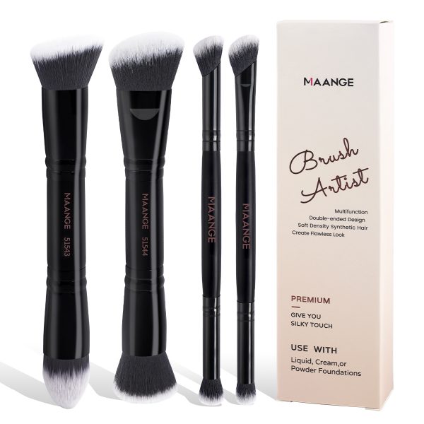 MAANGE Custom OEM&ODM 4PCS Makeup Brush Set Foundation Eye Shadow Blush Brushes Makeup Box Professional Makeup Brush Set