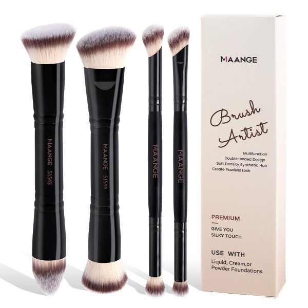 MAANGE Wholesale Custom OEM&ODM 4PCS Makeup Brush Set Eye Shadow Blush Foundation Brushes Professional Makeup Brush Set
