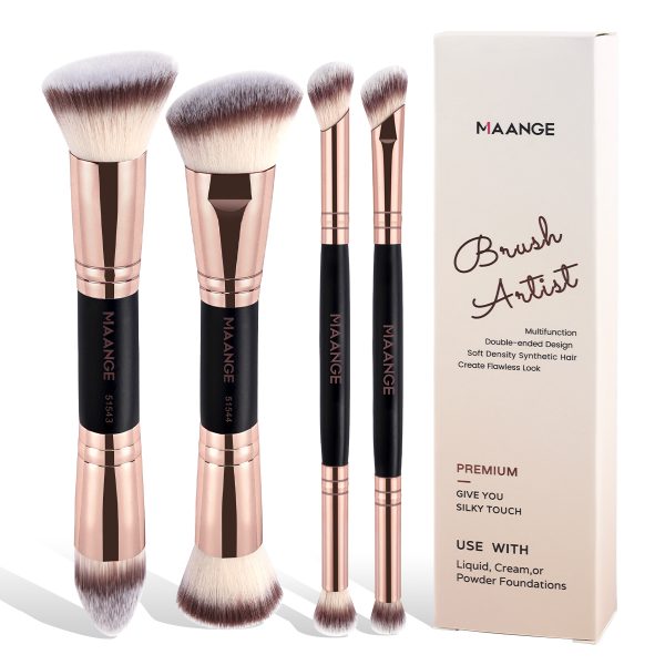 MAANGE Custom OEM&ODM 4PCS Makeup Brush Set Foundation Eye Shadow Blush Brushes Professional Makeup Brush Set