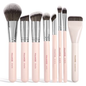 MAANGE Custom OEM&ODM 8PCS Facial Brush Loose Powder Foundation Concealer Blush Private Label Professional Makeup Brush Set