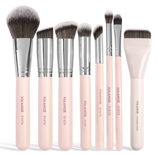 MAANGE Custom OEM&ODM  8PCS Facial  Brush Loose Powder Foundation Concealer Blush Private Label  Professional Makeup Brush Set