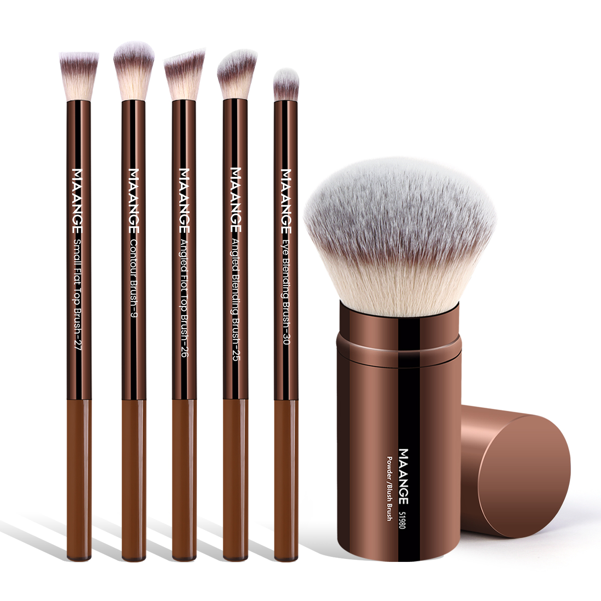 MAANGE Wholesale Custom OEM & ODM 6PCS Makeup Brush Foundation Brushes Concealer Brushes Customizable Facial Makeup Brush Set - 图片 1